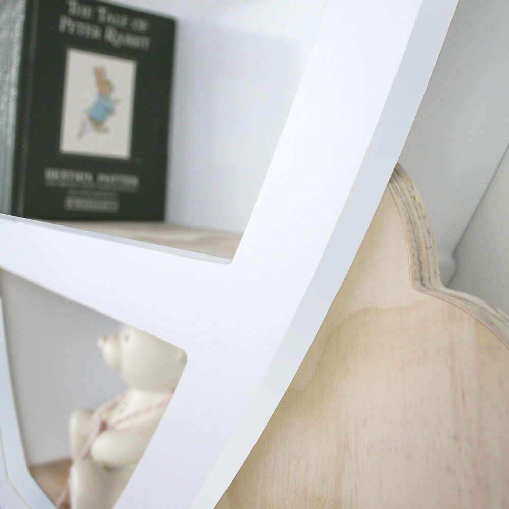 Hot Air Balloon shaped shelf nursery furniture close up of inner shelf.