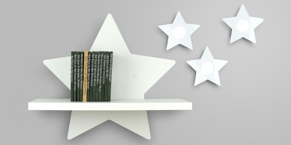 Multi buy image of Star shelf with stars in themed nursery.