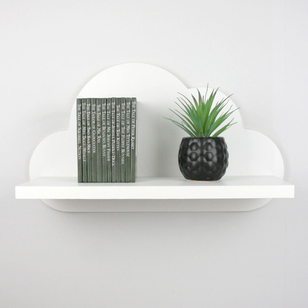 Cloud shaped nursery shelf in white.M