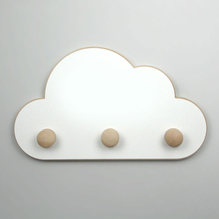 Cloud shaped wall hangers.
