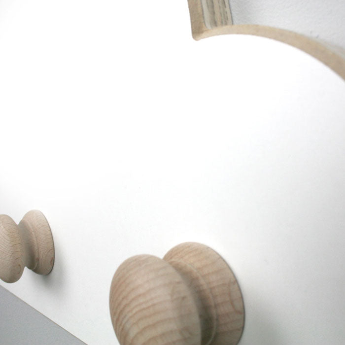 Cloud nursery hangers knob detail.