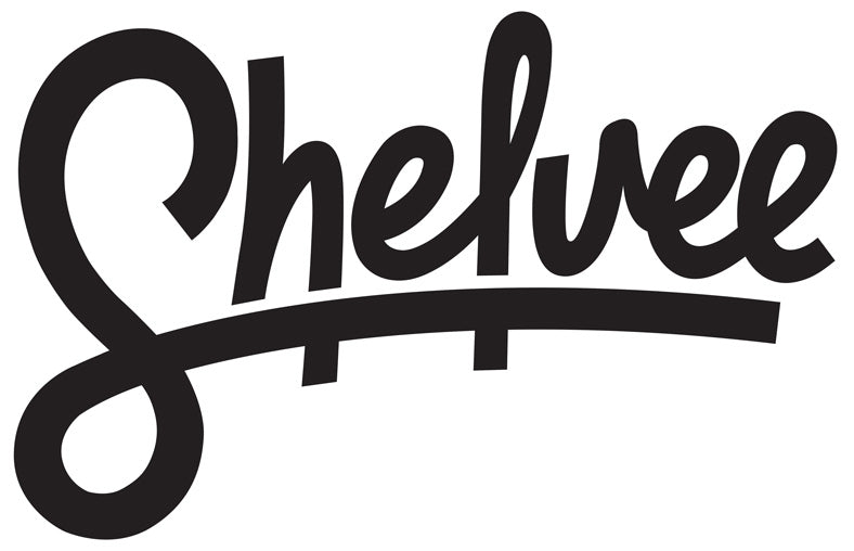 Shelvee logo. Nursery shelves and signage for the new modern nursery.