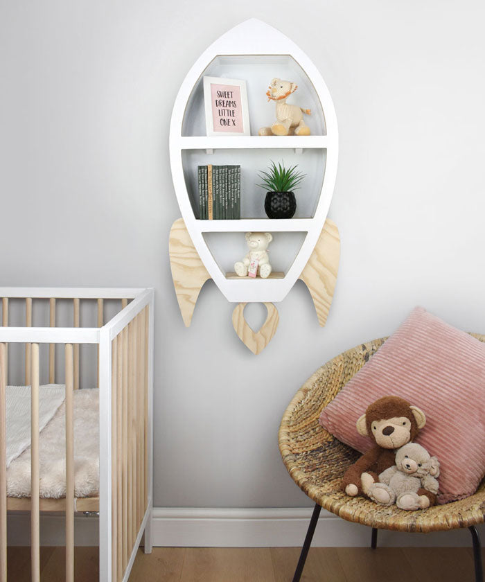 Wall shelves for little girl best sale room