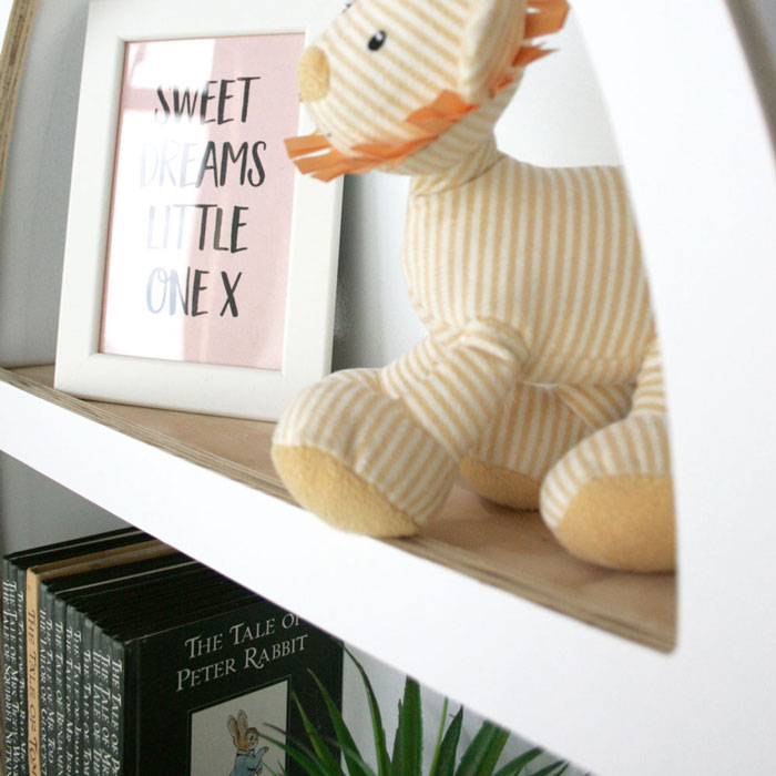 White nursery online shelves